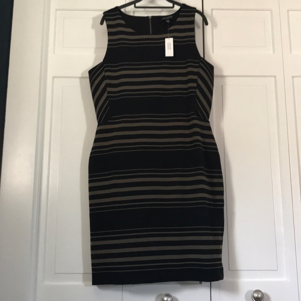 NWT Banana Republic Black and taupe Sheath dress